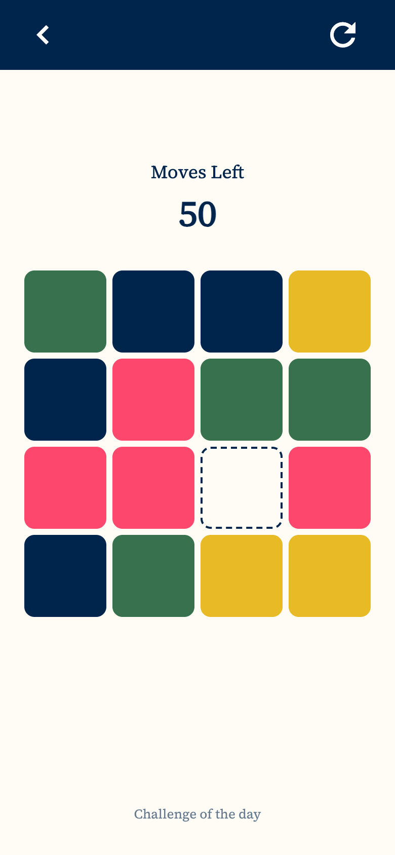 Sort gameplay — arrange the tiles by color